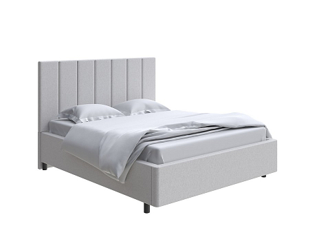 Двуспальная кровать с кожаным изголовьем Oktava - Кровать в лаконичном дизайне в обивке из мебельной ткани или экокожи.