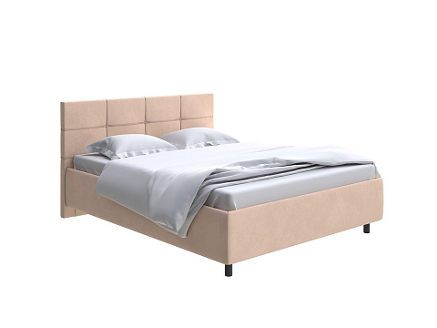 Серая кровать Next Life 1 - Современная кровать в стиле минимализм с декоративной строчкой
