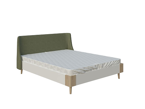 Кровать из экокожи Lagom Side Chips - Оригинальная кровать без встроенного основания из ЛДСП с мягкими элементами.