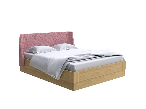 Розовая кровать Lagom Side Wood с подъемным механизмом - Кровать со встроенным ПМ механизмом. 