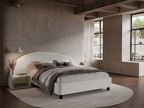 Кровать 160х190 Sten Bro Left - Мягкая кровать с округлым изголовьем на левую сторону