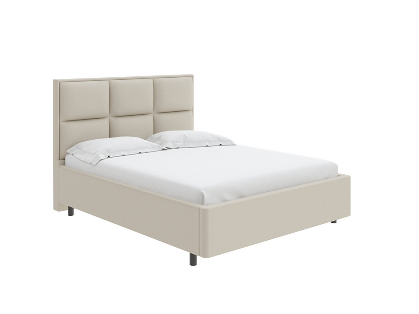 Кровать Malina 120x200 Экокожа Белый - Изящная кровать без встроенного основания из массива сосны с мягкими элементами.