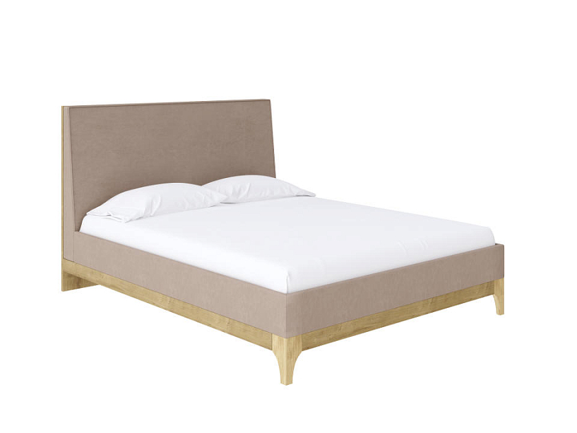Кровать Odda 160x190  Белый Жемчуг/Тетра Мраморный - Мягкая кровать из ЛДСП в скандинавском стиле