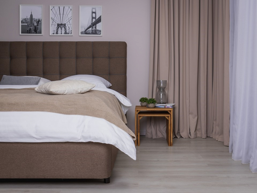 Кровать Leon 180x220 Экокожа/Ткань Тетра Мраморный/Серый - Современная кровать, украшенная декоративным кантом.