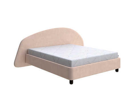 Двуспальная деревянная кровать Sten Bro Right - Мягкая кровать с округлым изголовьем на правую сторону