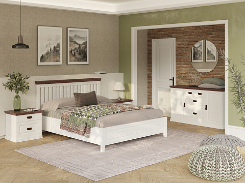 Кровать 90х200 Olivia - Кровать из массива с контрастной декоративной планкой.